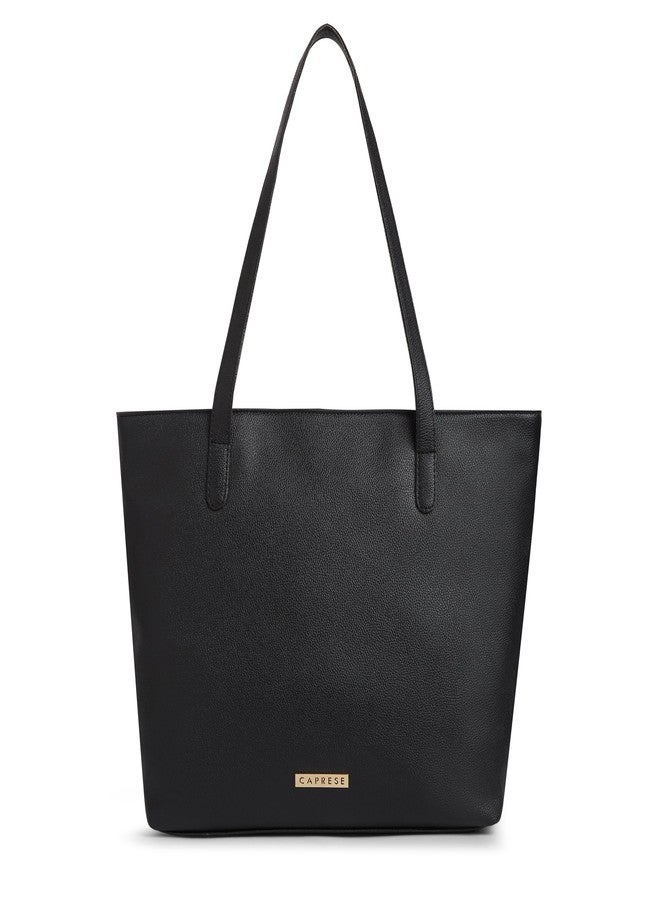Caprese Tarry 15.6 Inch Laptop Compatible Large Tote Bag for Women | Stylish, Durable, and Spacious with Multiple Compartments, Back Zipper Pocket for Work, Travel, and Everyday Use (Black) - Image 1